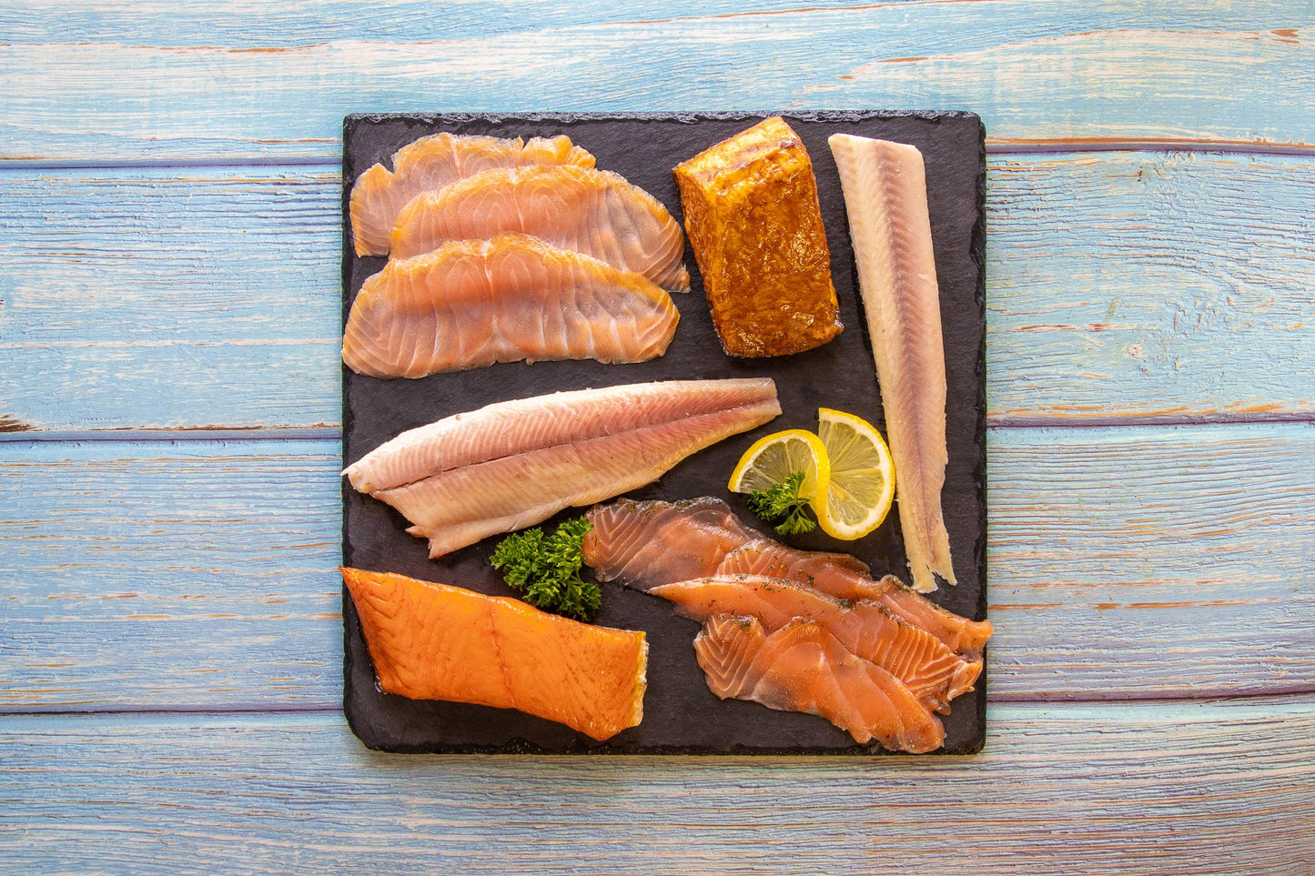 Räucherfischpaket "XXL", 1350g, für 5 Personen, hausgeräuchert, vakuumiert, Nordhauser Mühle